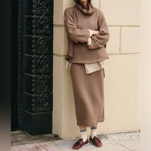 Free People Brown Skirt and Sweater Set